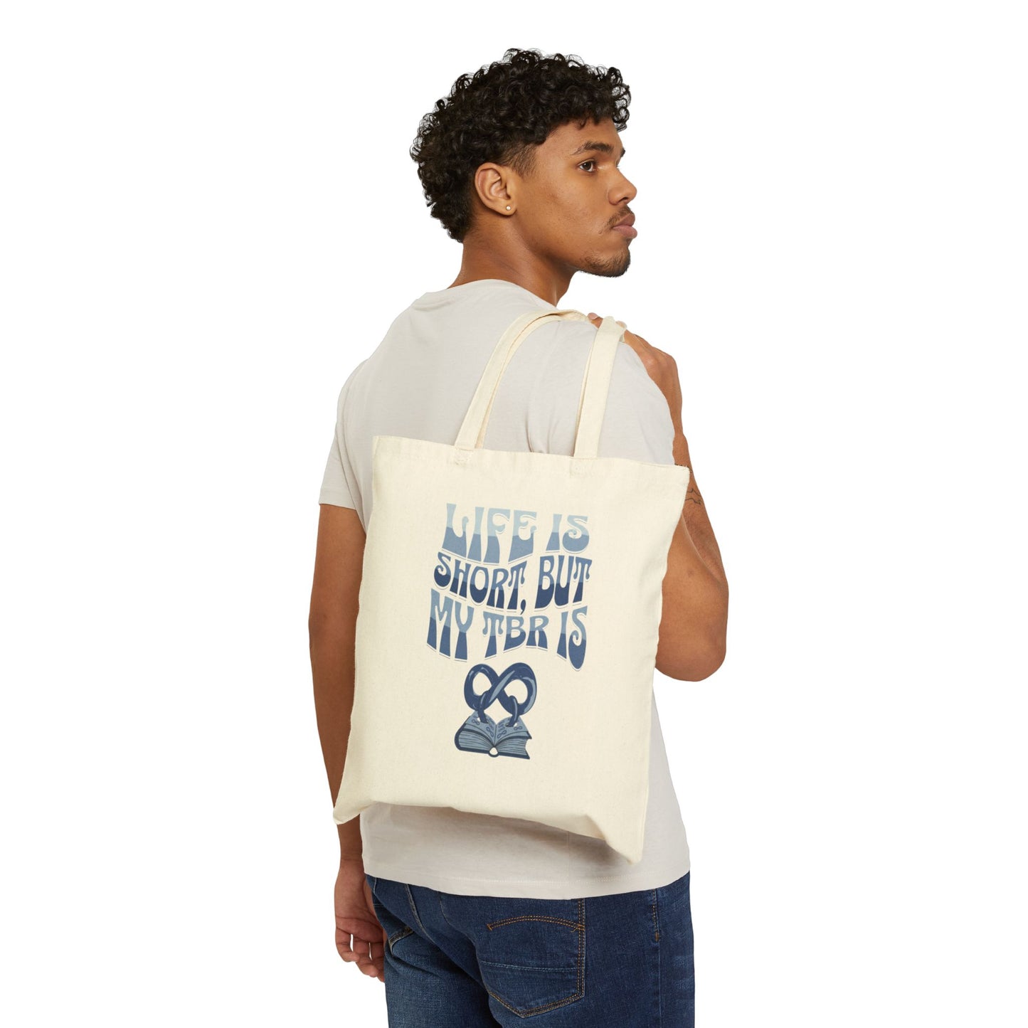 Tote Bag — “Life Is Short, But My TBR Is” Canvas Book Lover Tote